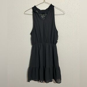 Heart & Heels Elegant Black Halter Mini Dress